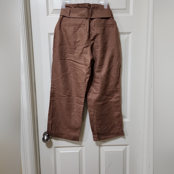 Brown High-Waisted Tie Pants - Picture 2 of 2